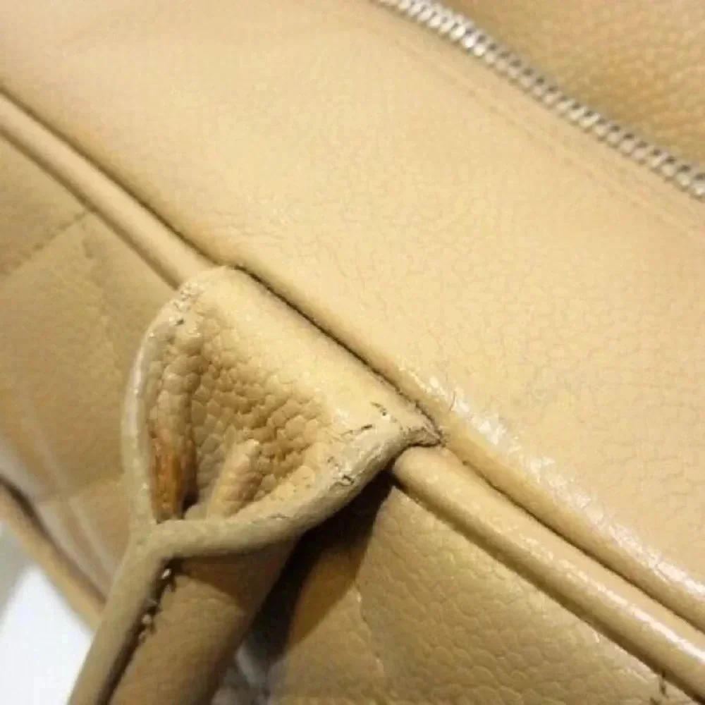 Vintage Chanel Beige Caviar Bowling Bag